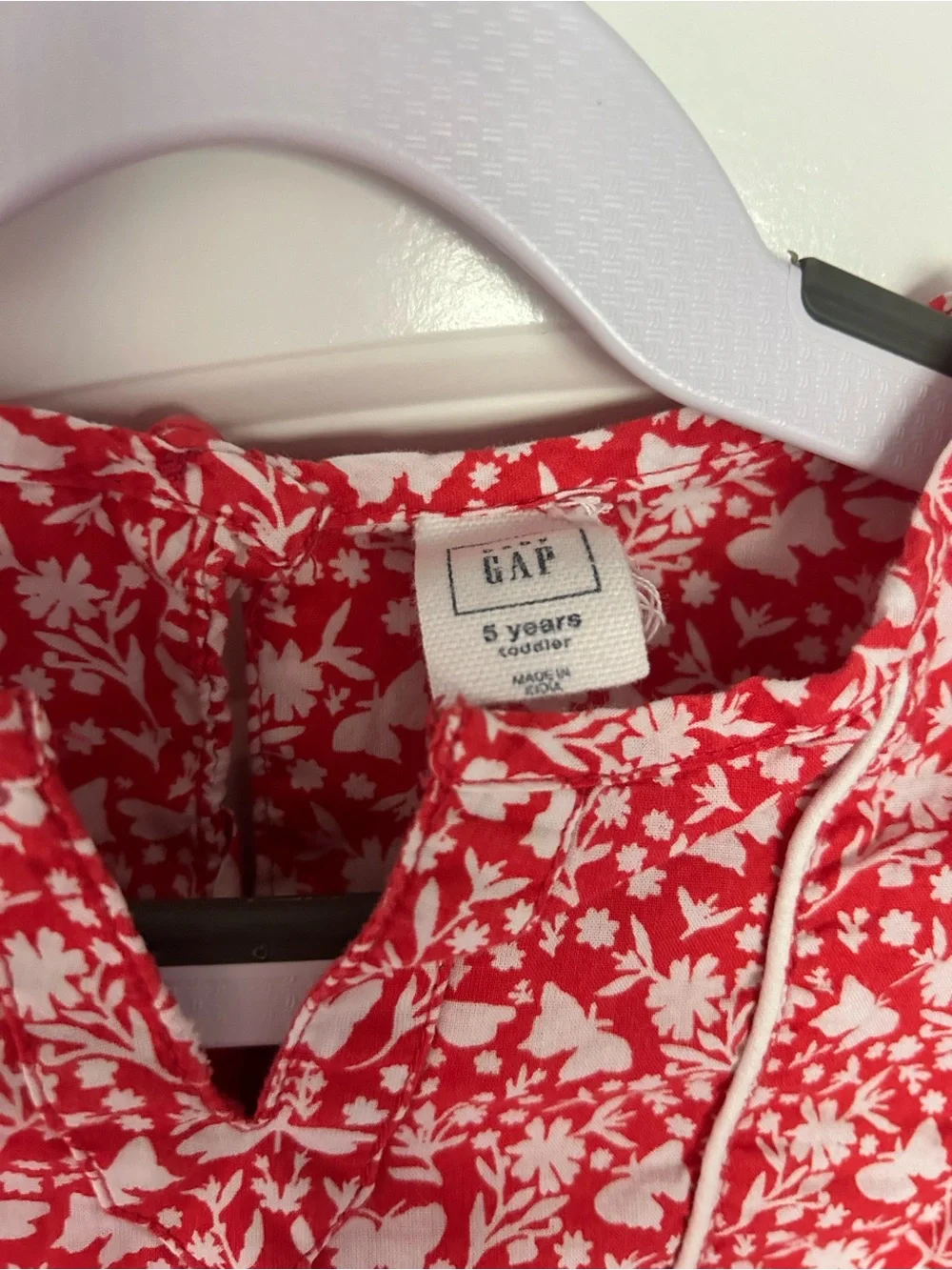 Girls' Red Floral Long-Sleeve Tunic Top + Shorts